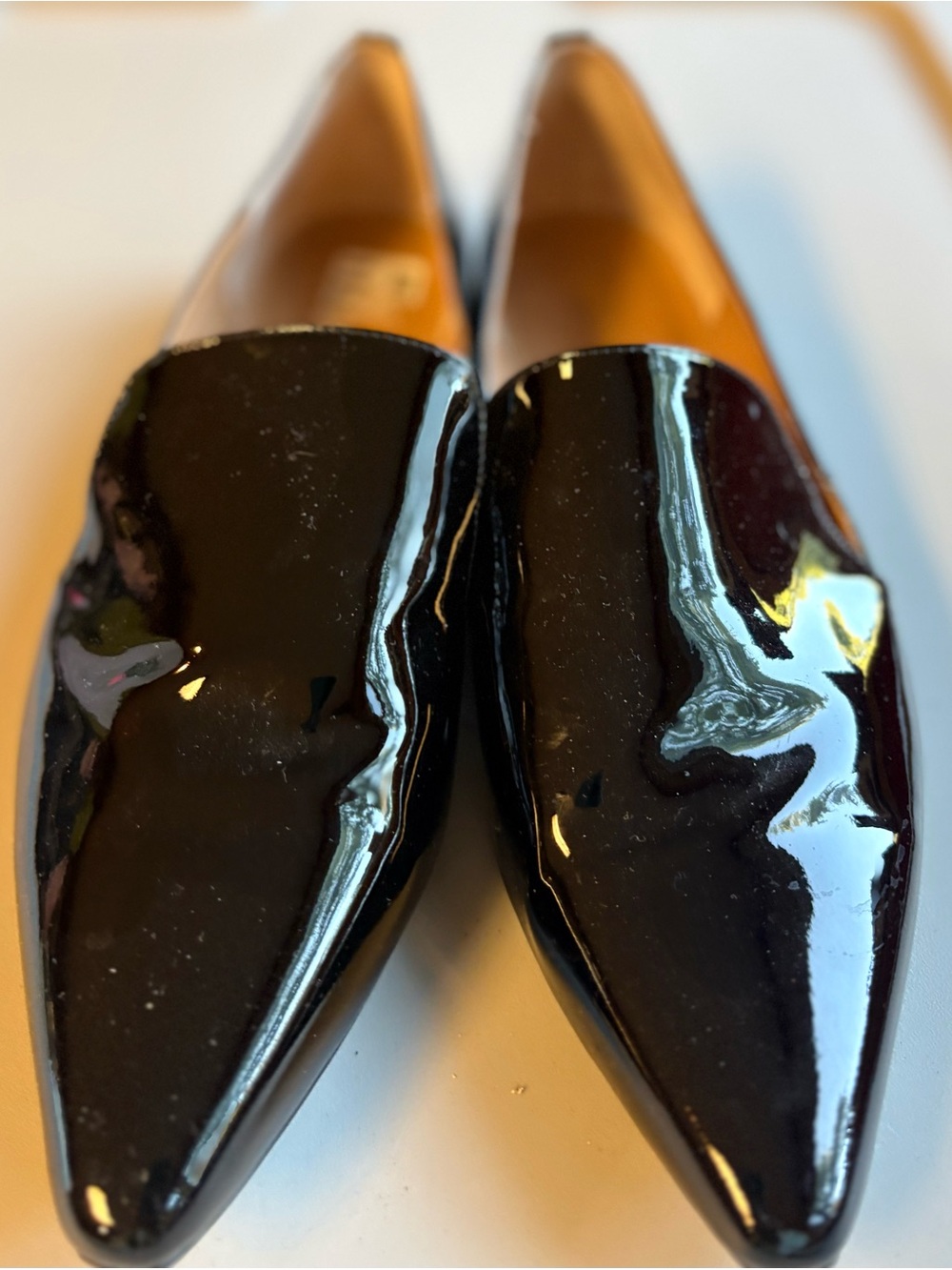 Calvin Klein Black Patent Pointed Toe Flats Women’s size 9